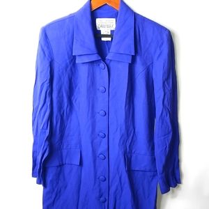 Dani Max 12 Vintage 90s Shirt Dress Long Sleeved in Deep Purple Workwear